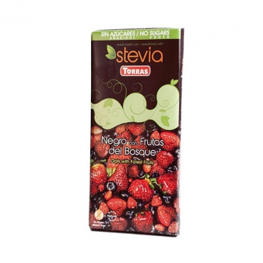 STEVIA,TEMNA ČOKOLADA Z GOZDNIMI SADEŽI, 125G